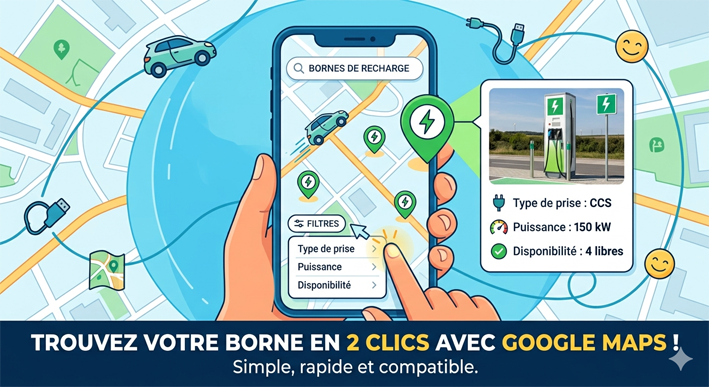 Ne tombez plus en panne sèche d’électrons avec Google Maps
