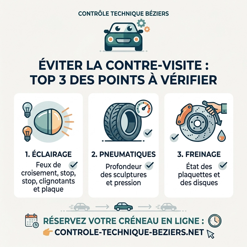 Visibilité, freins, pneus… évitez les pièges de la contre-visite !